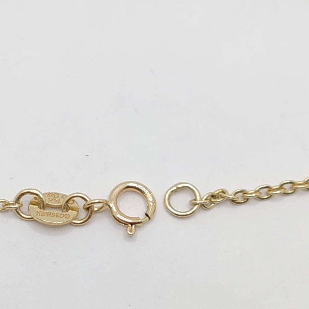 PULSERA TEJIDO ESP CON TREBOL 14K 18 CM 1.6 GR (NUEVO)
