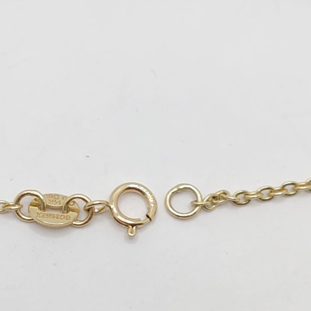PULSERA TEJIDO ESP CON TREBOL 14K 18 CM 1.6 GR (NUEVO)