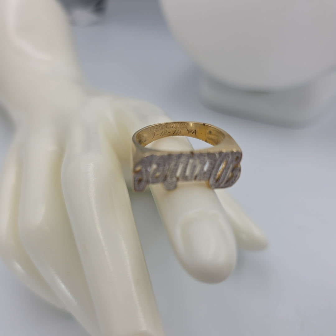 ANILLO DE GRADUACIÓN ORO, ORO COMBINADO, RODIADO 14 K 4.7 GRMS (SEMINUEVO)