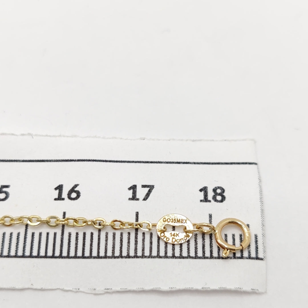 PULSERA ESPECIAL CON CORAZONES 14K 18 CM 1.3 GR (NUEVO)