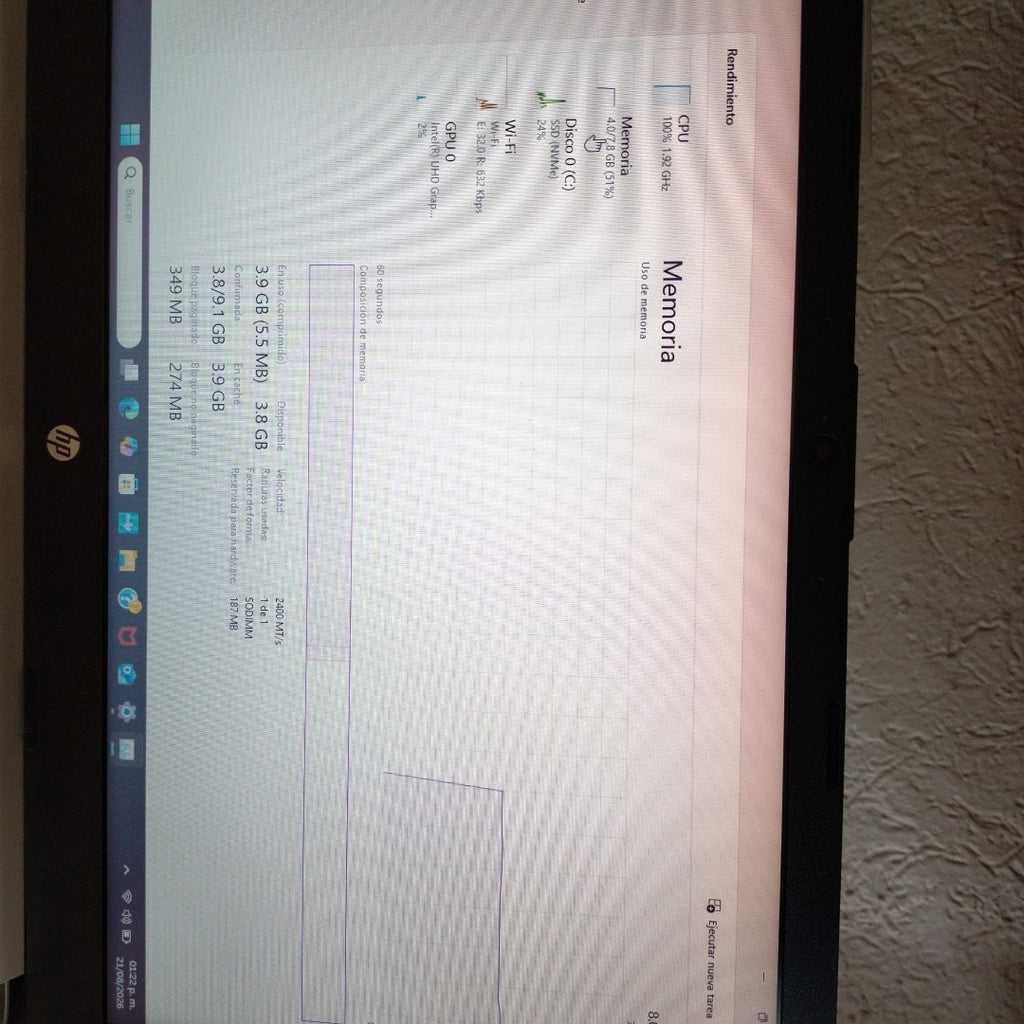 LAPTOP HP 14-DQ0530LA(2024) 256 GB SSD 8 GB RAM (SEMINUEVO)