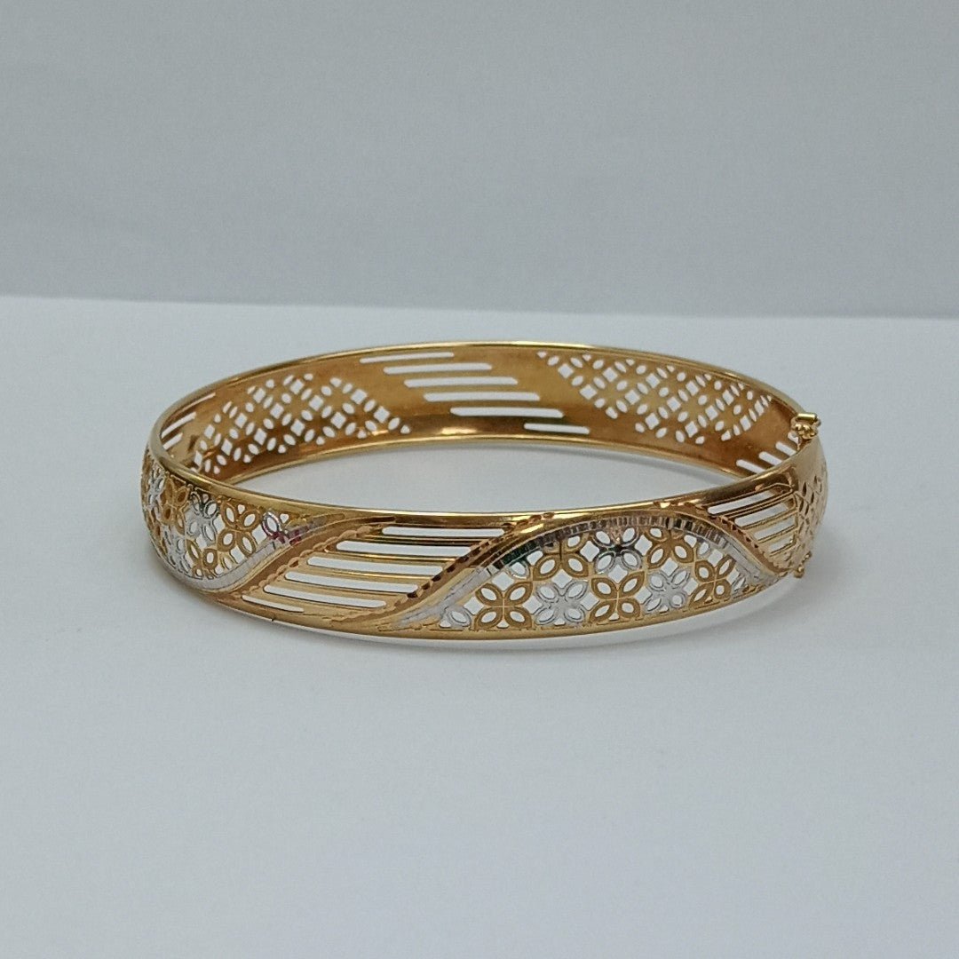 PULSERA RIGIDA ORO COMBINADO 10 K 8,20 GRMS (SEMINUEVO)