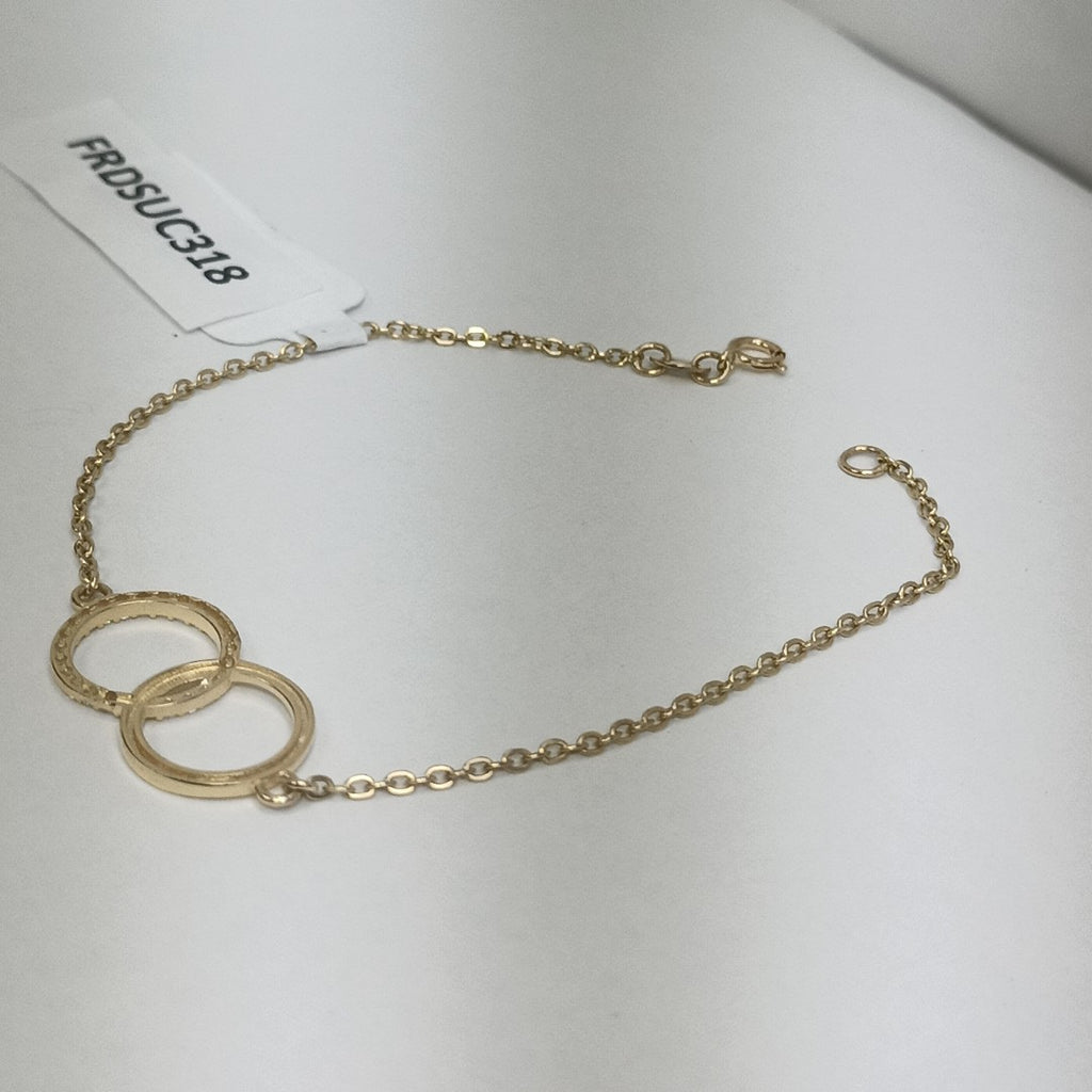 PULSERA TEJIDO ESPECIAL FIG AROS UNIDOS C CIRCS 14K 18 CM 2 GR (NUEVO)