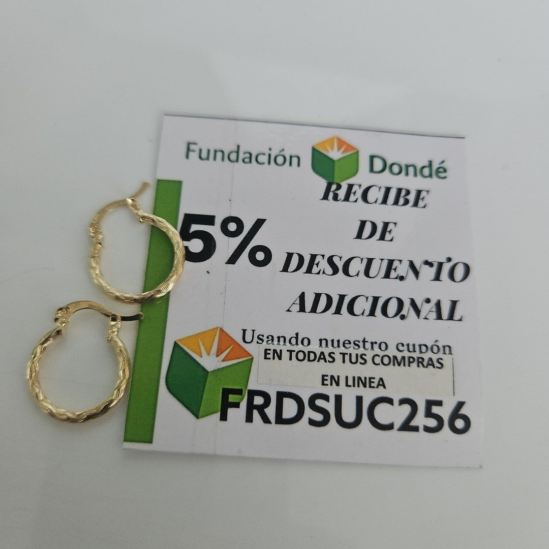 ARETES ARRACADAS TRENZADAS 14K 18 1.6 GR (NUEVO)