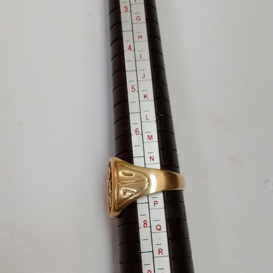 ANILLO CONMEMORATIVO ORO 14 K 8,00 GRMS (SEMINUEVO)