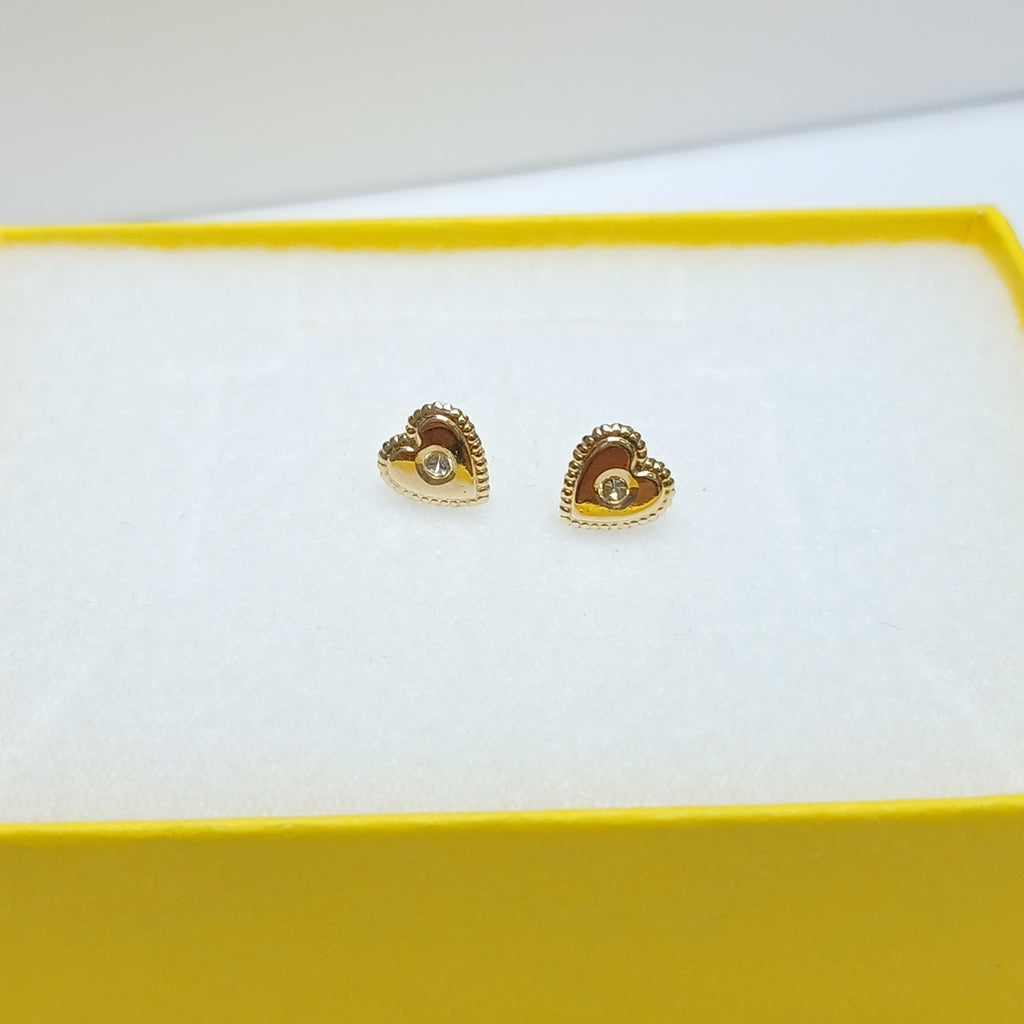 BROQUELES BROQUEL FIG CORAZON C CIRCONIA 14K 0.2614 GR (NUEVO)