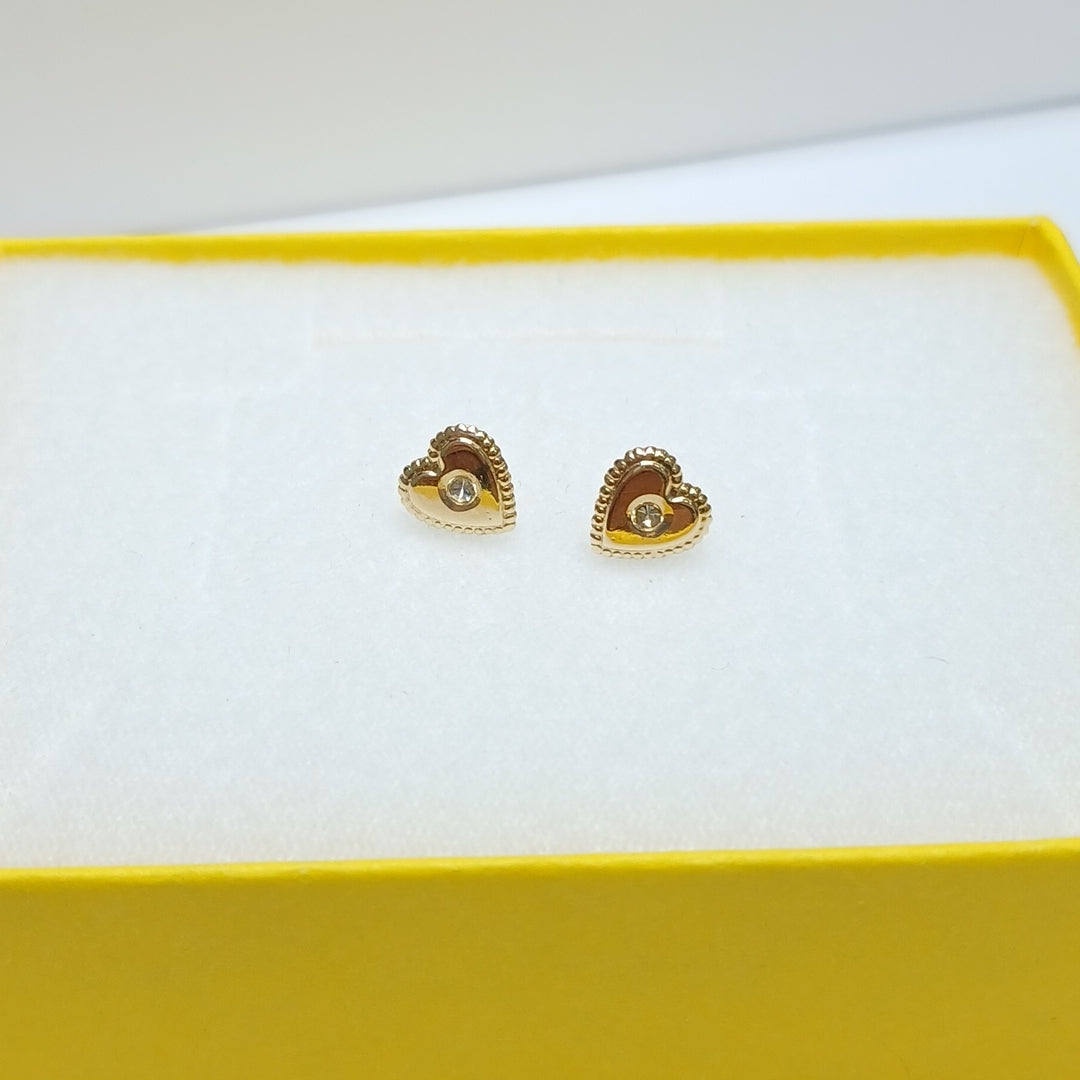 BROQUELES BROQUEL FIG CORAZON C CIRCONIA 14K 0.2614 GR (NUEVO)