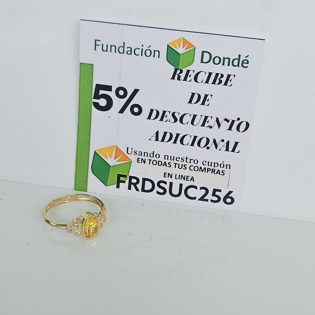 ANILLOS CIRCONIAS Y PIEDRA DE COLOR 14K TALLA 7 1.9 GR (NUEVO)