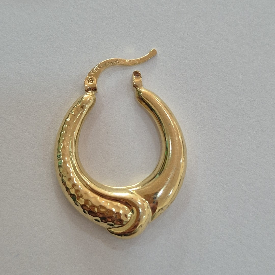 ARETES ARRACADAS ENTRELAZADAS 14K 2.5 GR (NUEVO)