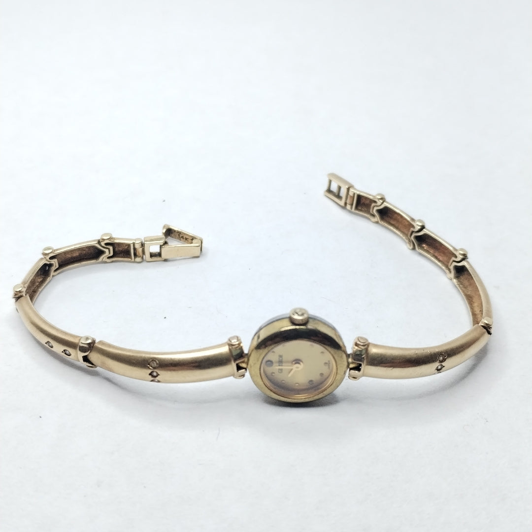 RELOJ CAJA ACERO PULSO ORO ORO 14 K 18.5 GRMS (SEMINUEVO)