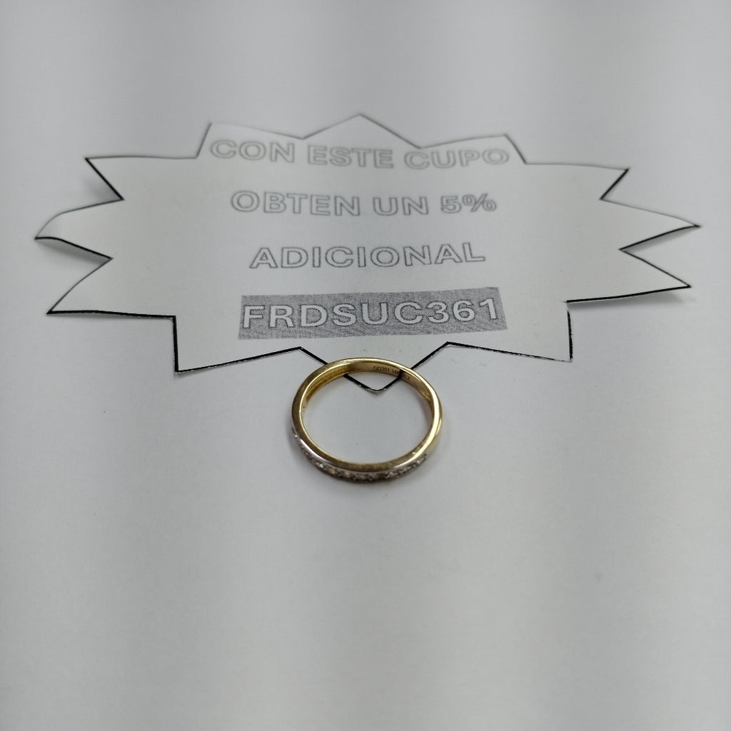 ANILLO ANILLITO C CIRCONIAS 14K 9 TALLA 2.4 GR (NUEVO)