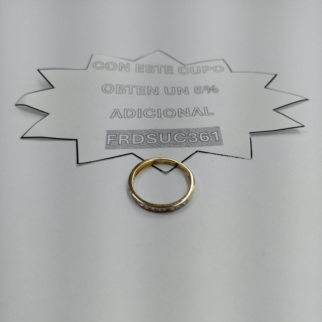 ANILLO ANILLITO C CIRCONIAS 14K 9 TALLA 2.4 GR (NUEVO)