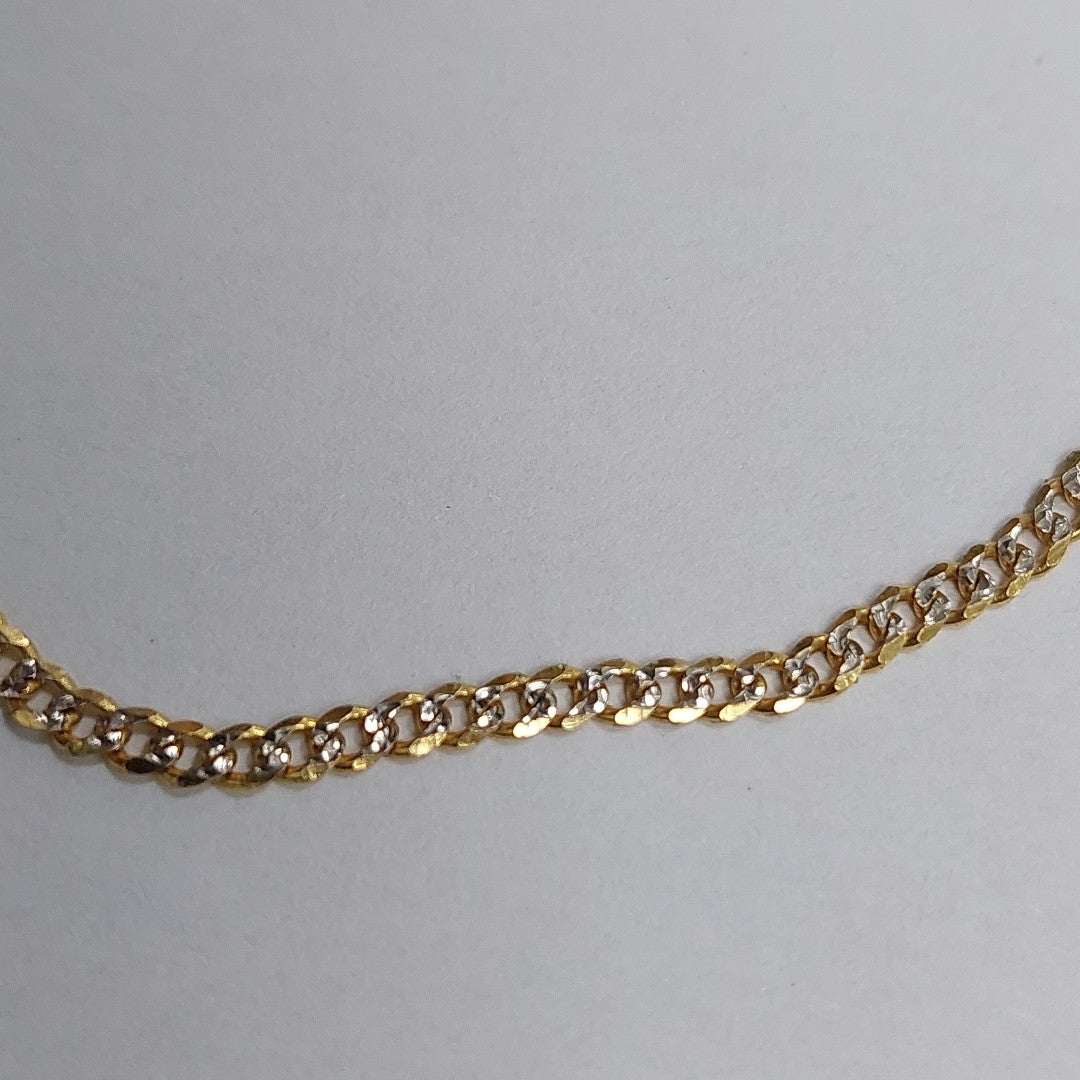PULSERAS BARBADA DIAMANTADA ORO 14K 18 CM 2.5 GR (NUEVO)