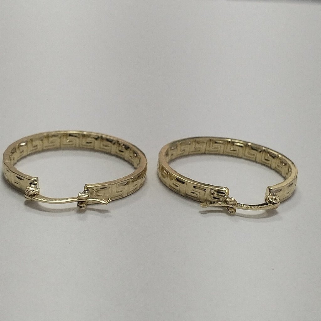 ARETES TEJIDO ARRACADA CON GRECAS 14K 2.7 GR (NUEVO)