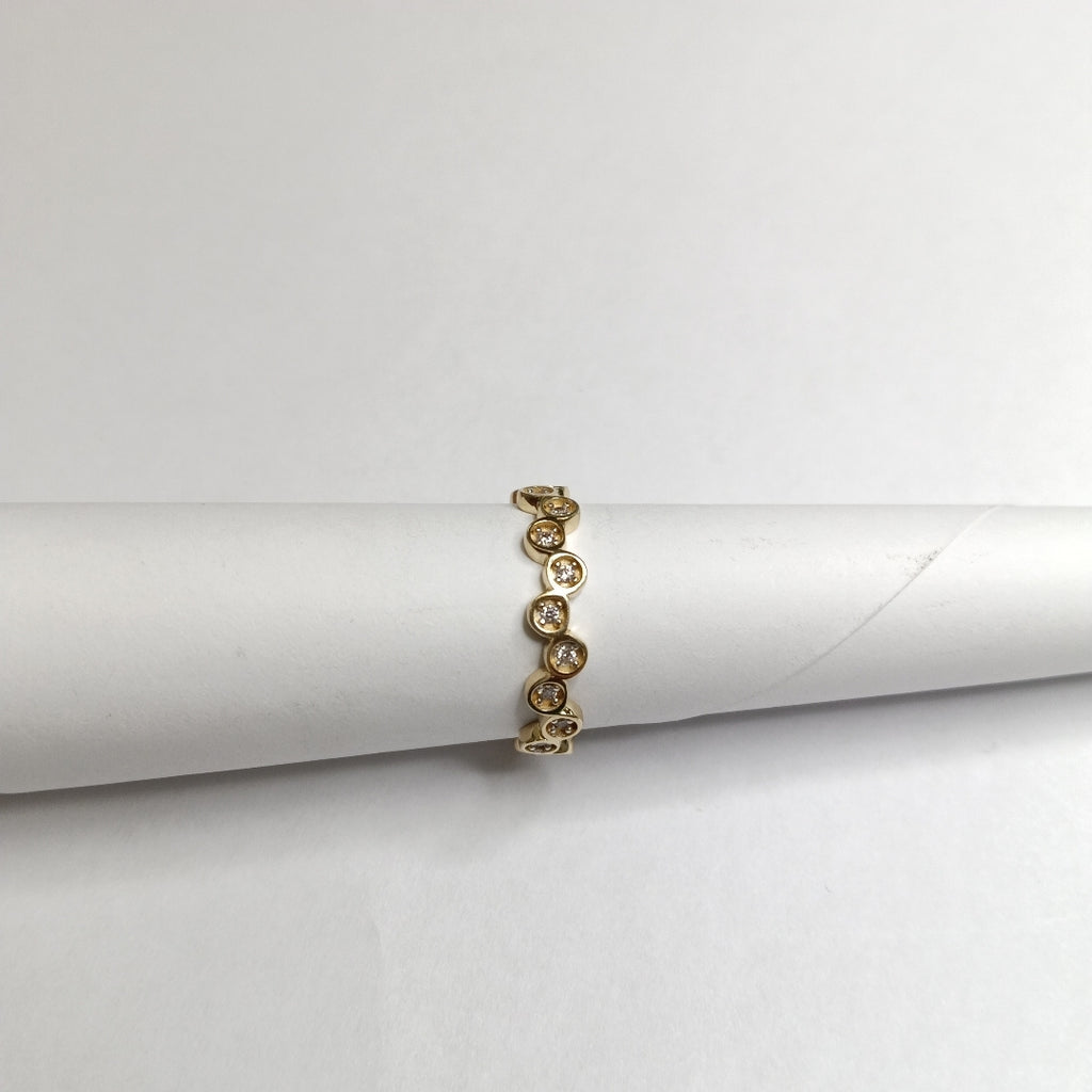 ANILLO ANILLITO C CIRCONIAS 14K 7.5 TALLA 2.3 GR (NUEVO)