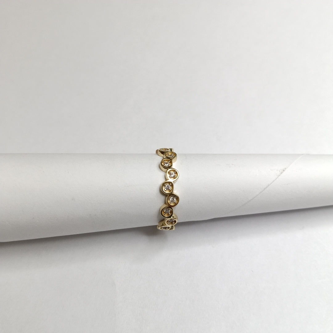 ANILLO ANILLITO C CIRCONIAS 14K 7.5 TALLA 2.3 GR (NUEVO)