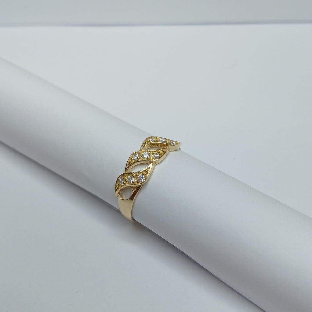 ANILLOS CON CIRCONIAS 14K TALLA 8 1.4 GR (NUEVO)