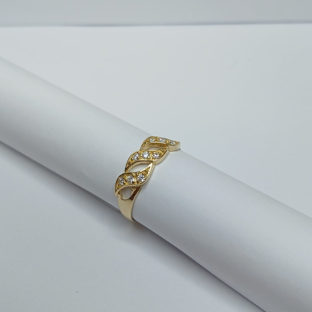 ANILLOS CON CIRCONIAS 14K TALLA 8 1.4 GR (NUEVO)