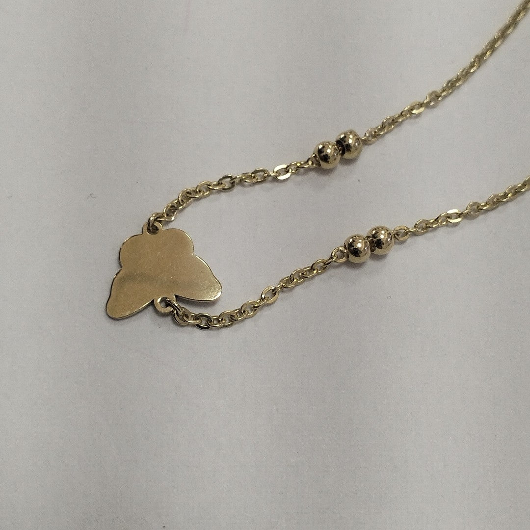 PULSERA TEJIDO ESPECIAL MARIPOSA CON ESMALTE 14K 18 CM 1.9 GR (NUEVO)