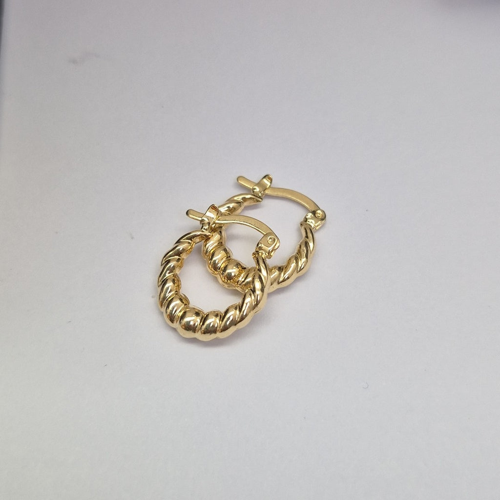 ARETES ARRACADAS TZL HUECAS 14K 1.5 GR (NUEVO)