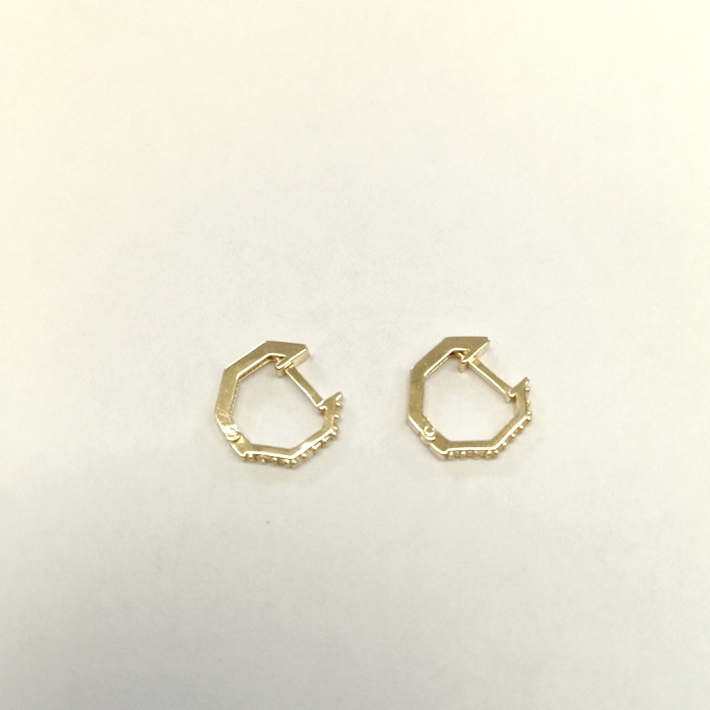 ARETES HUGGIES C CIRCONIAS 14K 1.7 GR (NUEVO)