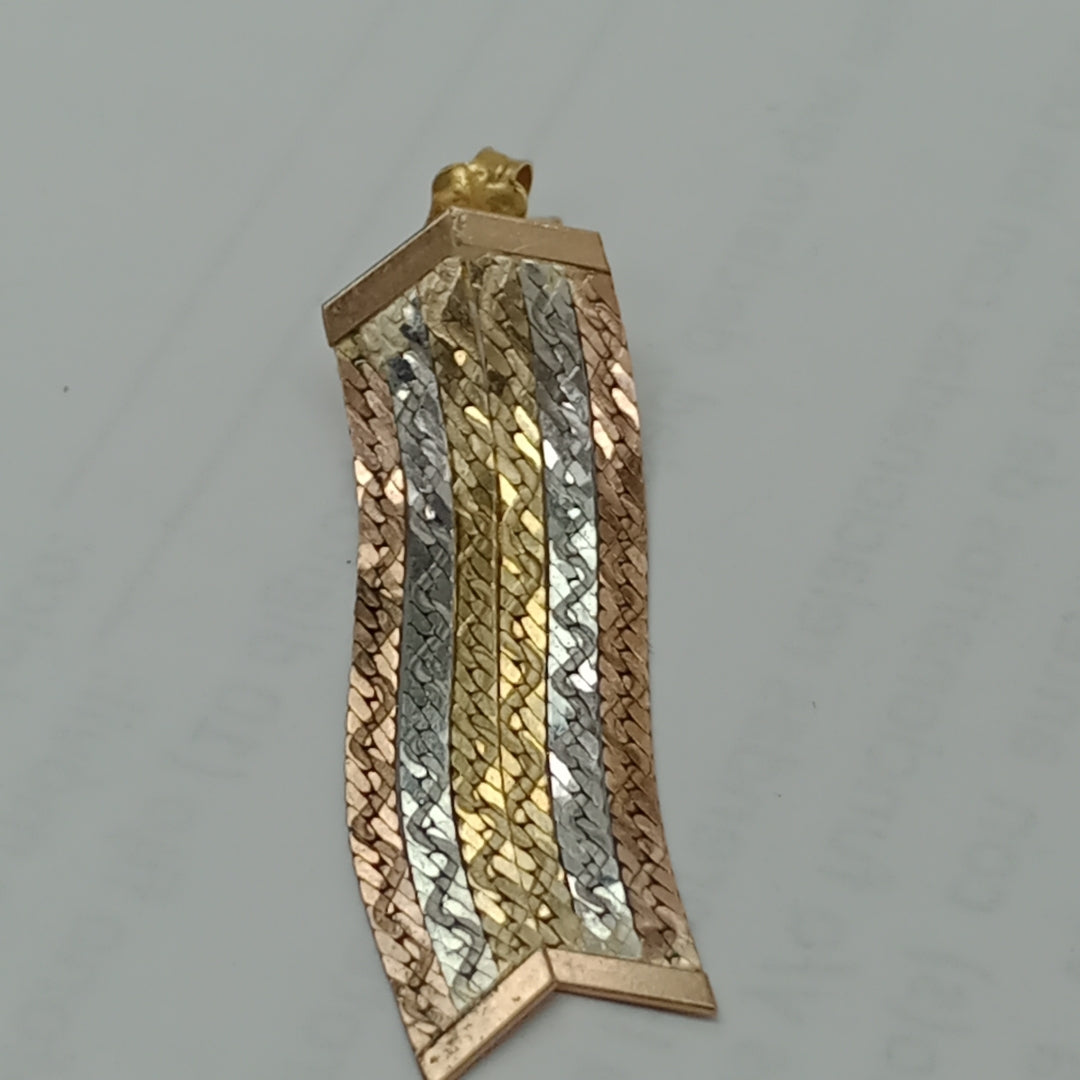 ARETES PAR ORO COMBINADO 14 K 4,00 GRMS (SEMINUEVO)
