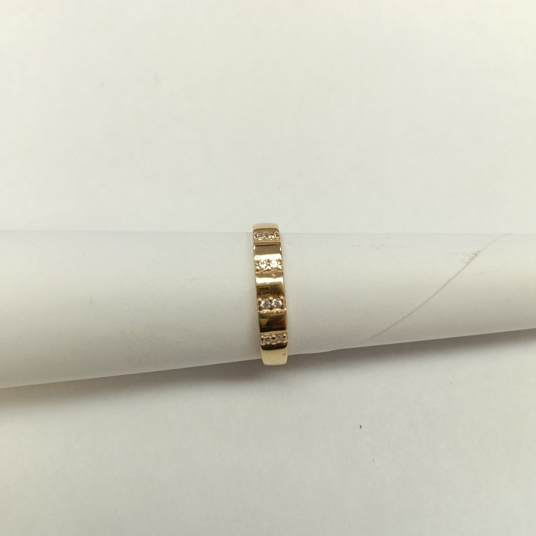 ANILLO ANILLITO C CIRCONIAS 14K 7 TALLA 1.4 GR (NUEVO)