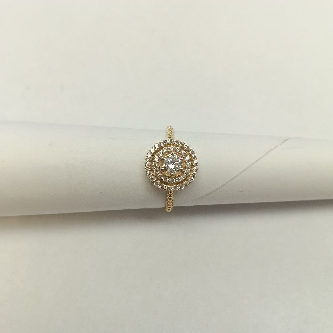 ANILLO ANILLITO C CIRCONIAS 14K 7 TALLA 1.8 GR (NUEVO)