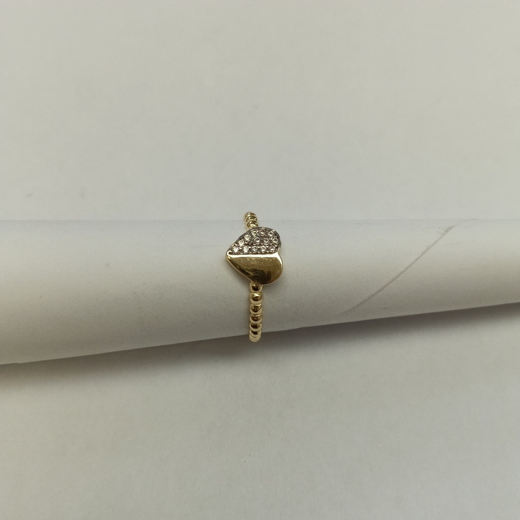 ANILLO ANILLITO FIG CORAZON C CIRCONIAS 14K 7 TALLA 1.6 GR (NUEVO)