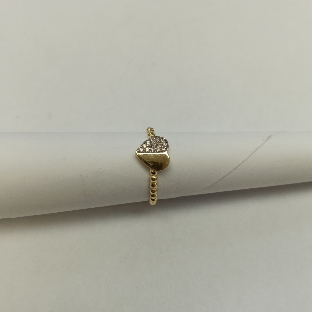 ANILLO ANILLITO FIG CORAZON C CIRCONIAS 14K 7 TALLA 1.6 GR (NUEVO)