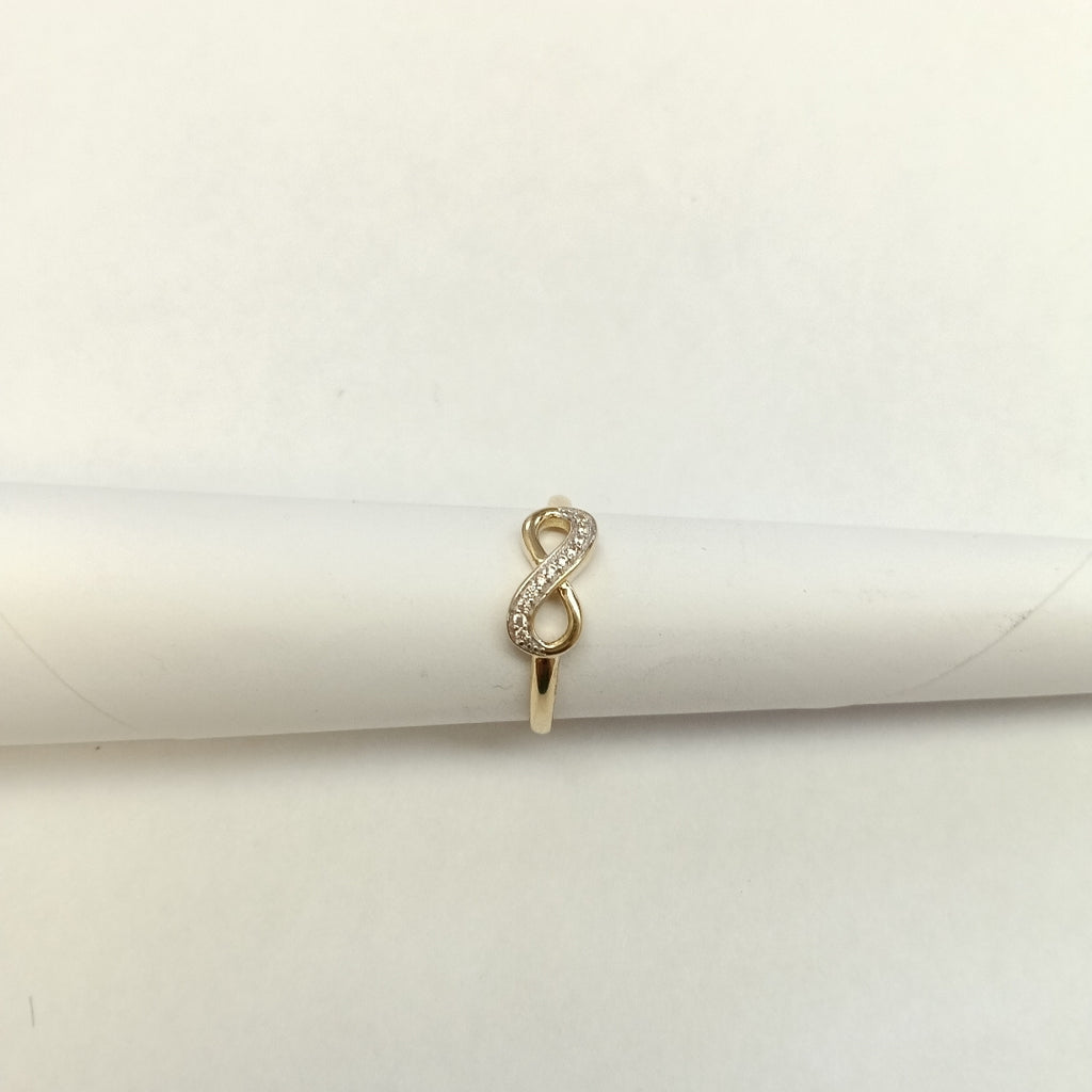 ANILLO ANILLITO FIG INFINITO C CIRCONIAS 14K 9 TALLA 1.8 GR (NUEVO)