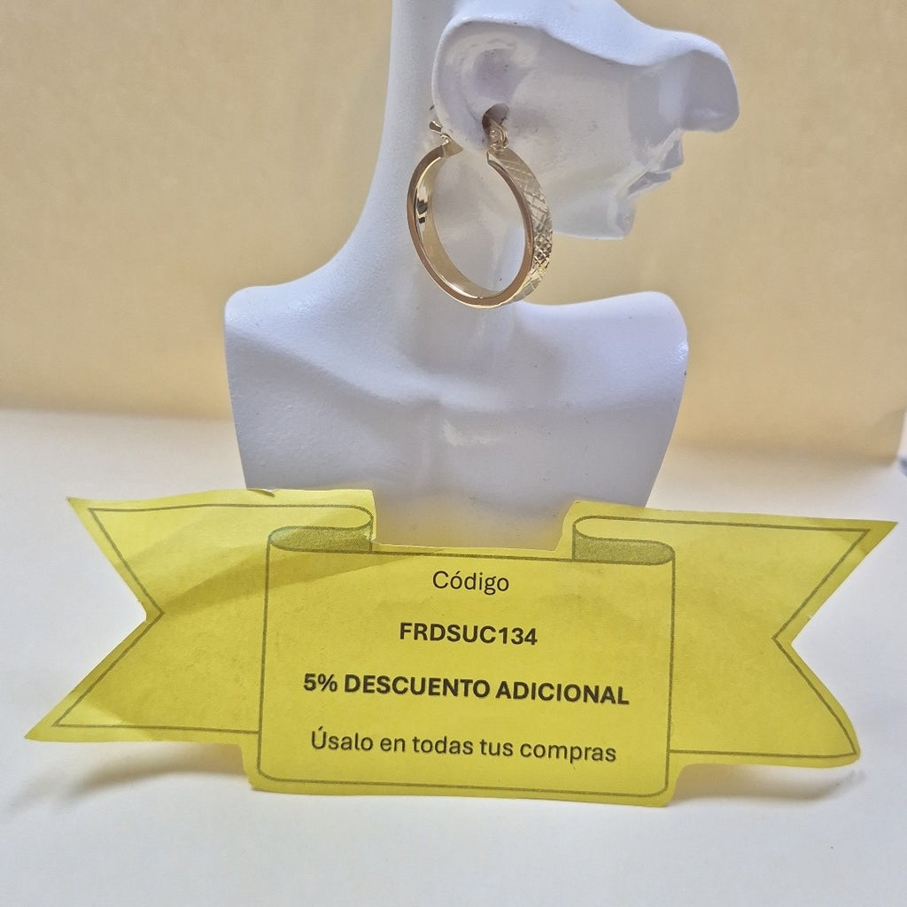 ARETES TEJIDO ARRACADAS FACETADAS 14K 2.9 GR (NUEVO)