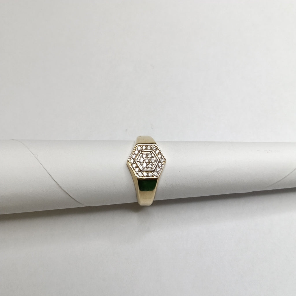 ANILLO C CIRCONIAS 14K 10 TALLA 3.9 GR (NUEVO)