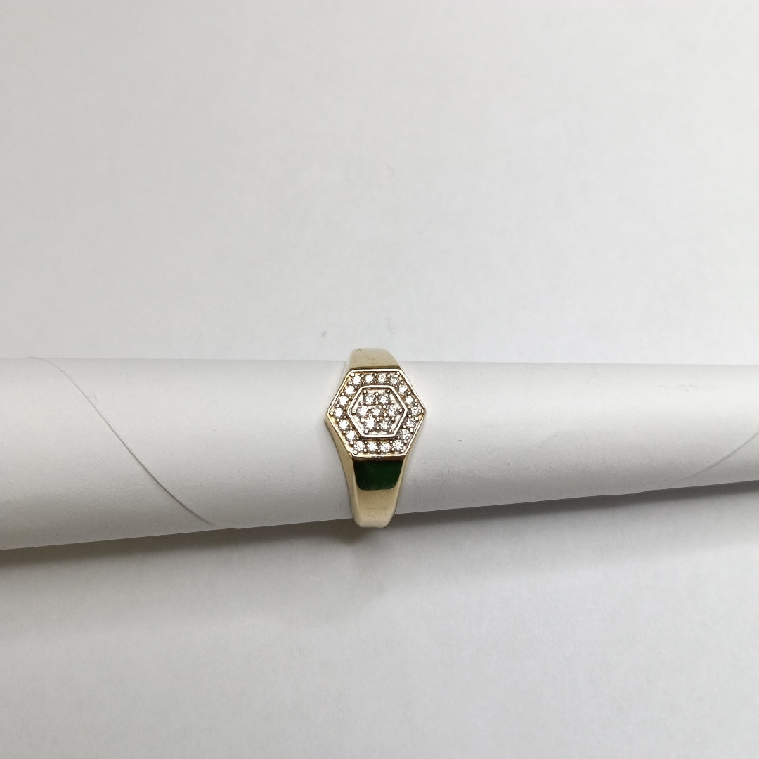 ANILLO C CIRCONIAS 14K 10 TALLA 3.9 GR (NUEVO)
