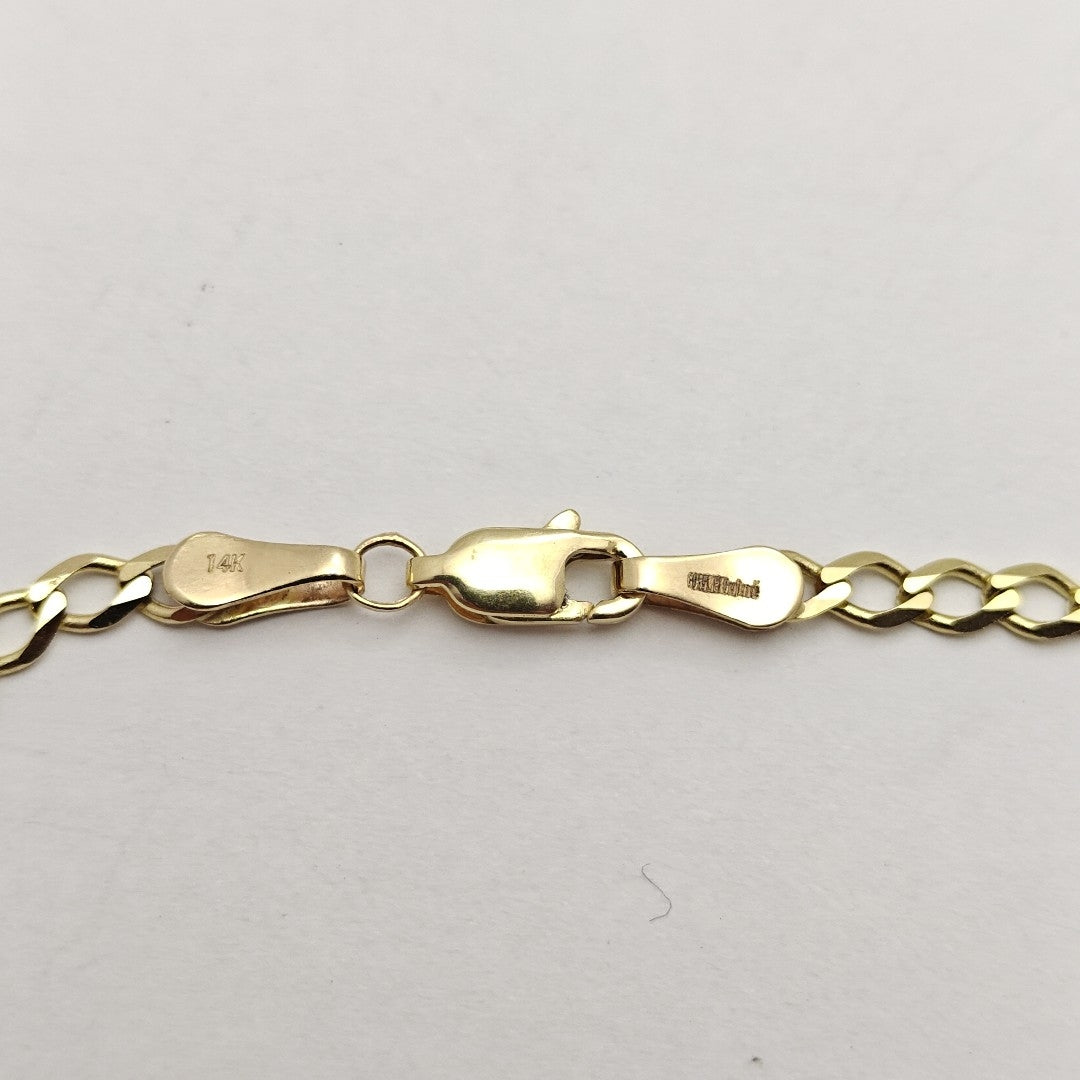 PULSERA TEJIDO BARBADA 14K 18 CM 3.4 GR (NUEVO)