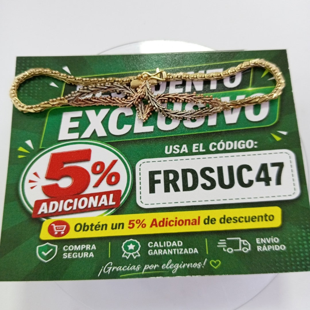 PULSERA ORO, ORO COMBINADO 14 K 9.7 GRMS (SEMINUEVO)