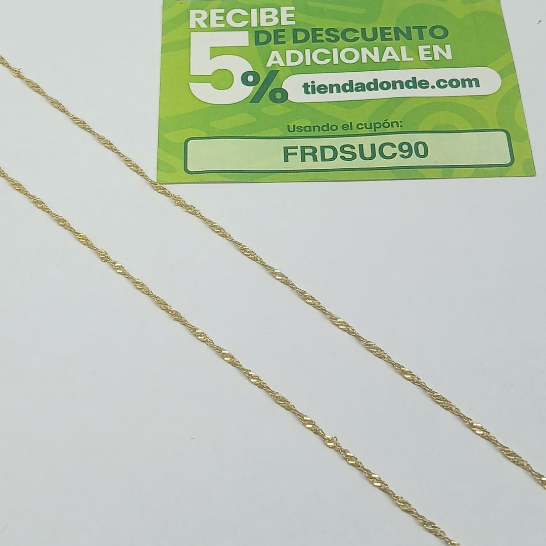 CADENA MEDIO TORZAL 10K 55 CM 2.4 GR (NUEVO)