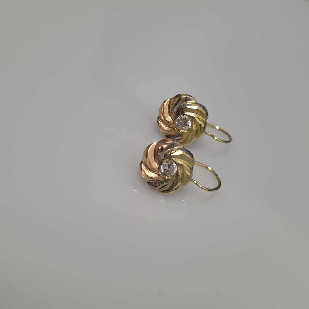 ARRACADAS PAR ORO COMBINADO 10 K 1,40 GRMS (SEMINUEVO)