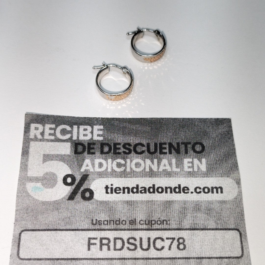 ARRACADAS PAR ORO,ORO BLANCO 14 K 1,40 GRMS (SEMINUEVO)