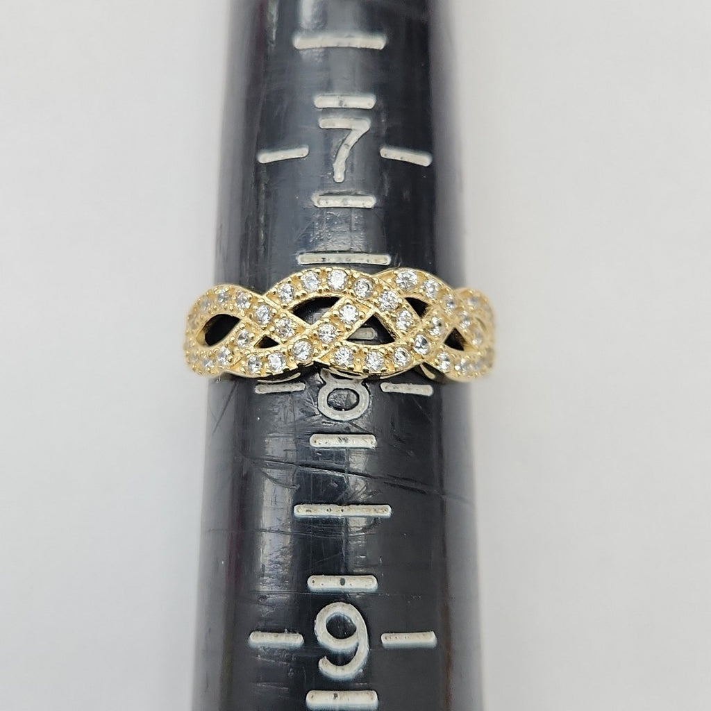 ANILLOS C CIRCONIAS 14K TALLA 8 2.5 GR (NUEVO)