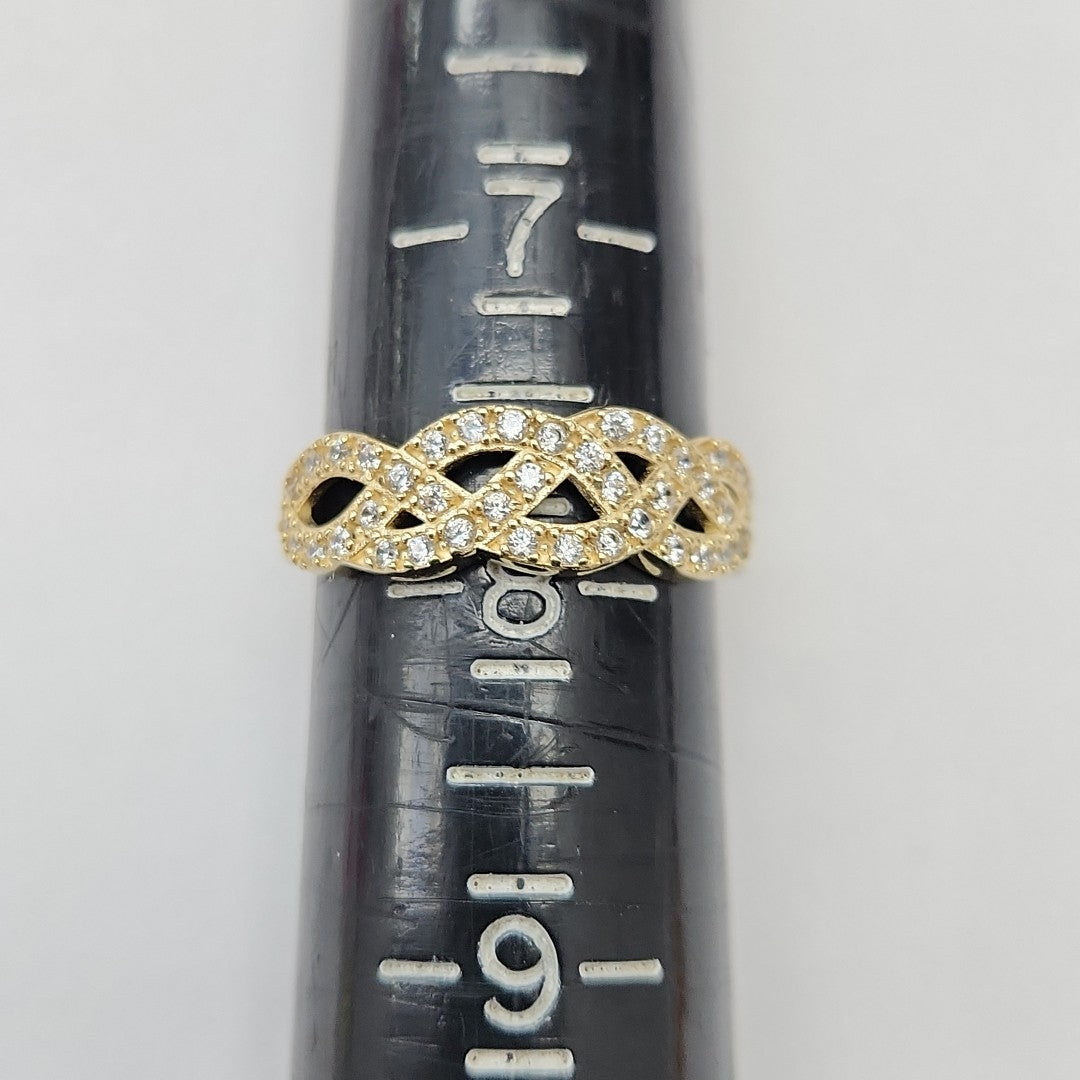 ANILLOS C CIRCONIAS 14K TALLA 8 2.5 GR (NUEVO)