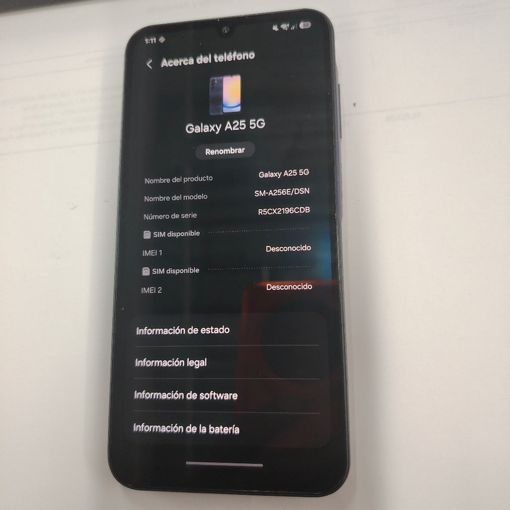 CELULAR SAMSUNG GALAXY A25 5G SM-A256E/DSN (2023) 128 GB 6 GB RAM (SEMINUEVO)