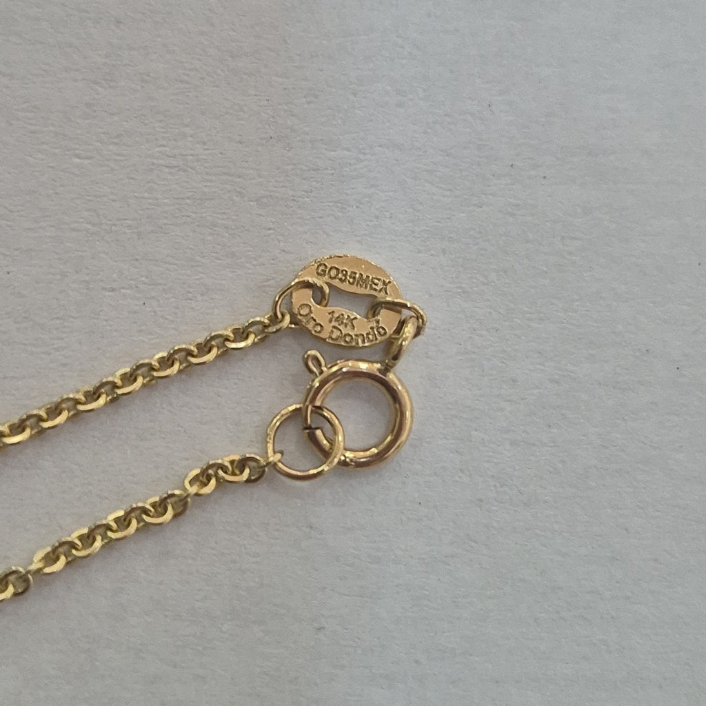 CADENA TEJIDO GARGANTILLA ESPECIAL C FLORES 14K 45 CM 2.9 GR (NUEVO)