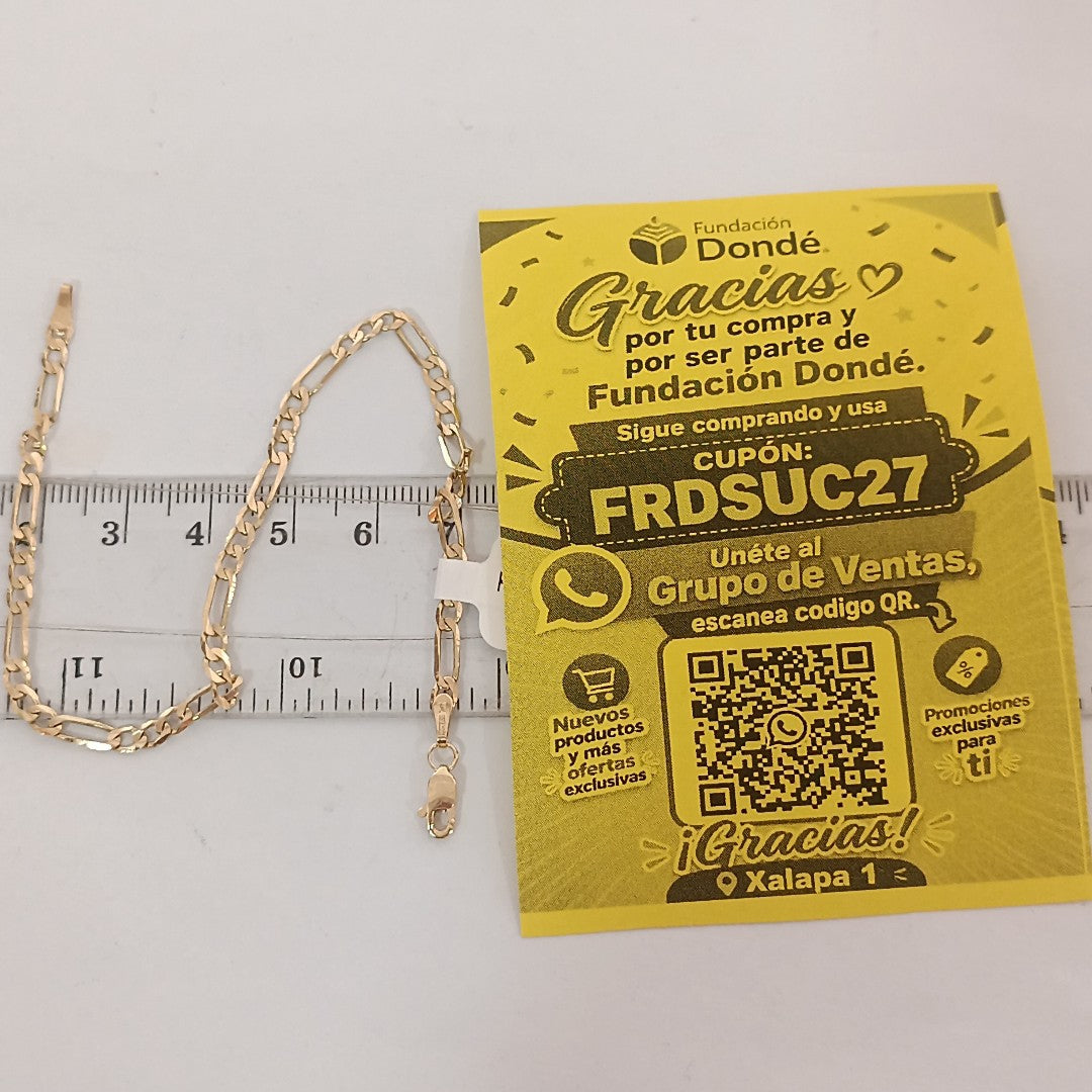 PULSERA TEJIDO 3X1 14K 21 CM 3 GR (NUEVO)