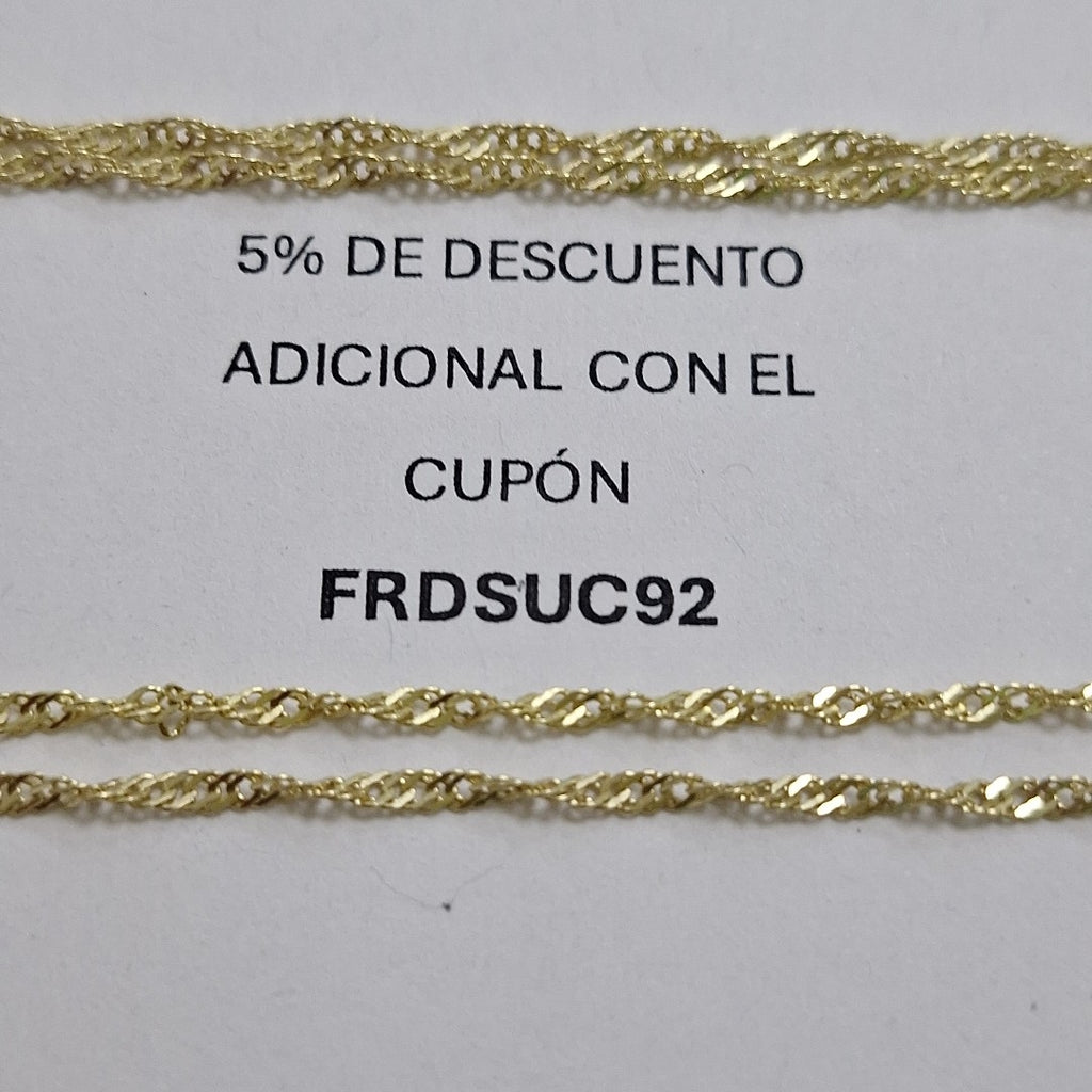 CADENA MEDIO TORZAL 10K 55 CM 2.4 GR (NUEVO)