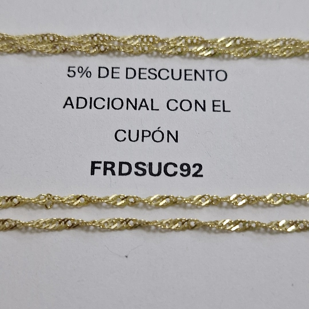 CADENA MEDIO TORZAL 10K 55 CM 2.4 GR (NUEVO)