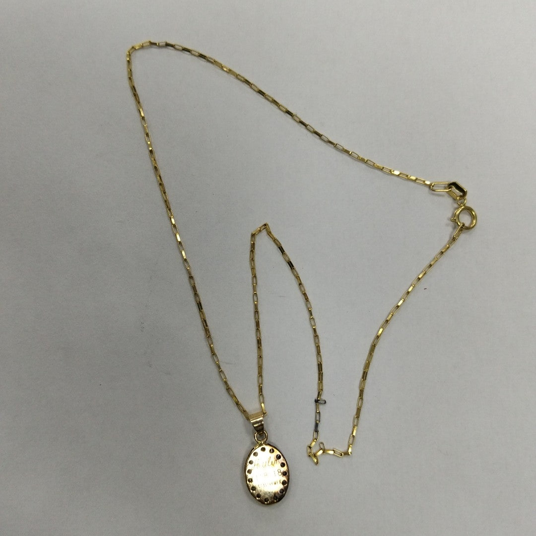 CADENA, MEDALLA RELIGIOSA ORO 14 K 1.6 GRMS (SEMINUEVO)