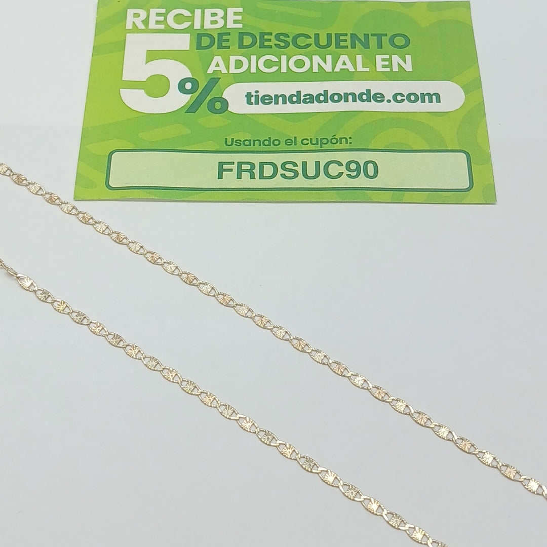 CADENAS TEJIDO GUCHI ORO 10K 55 CM 2.9 GR (NUEVO)