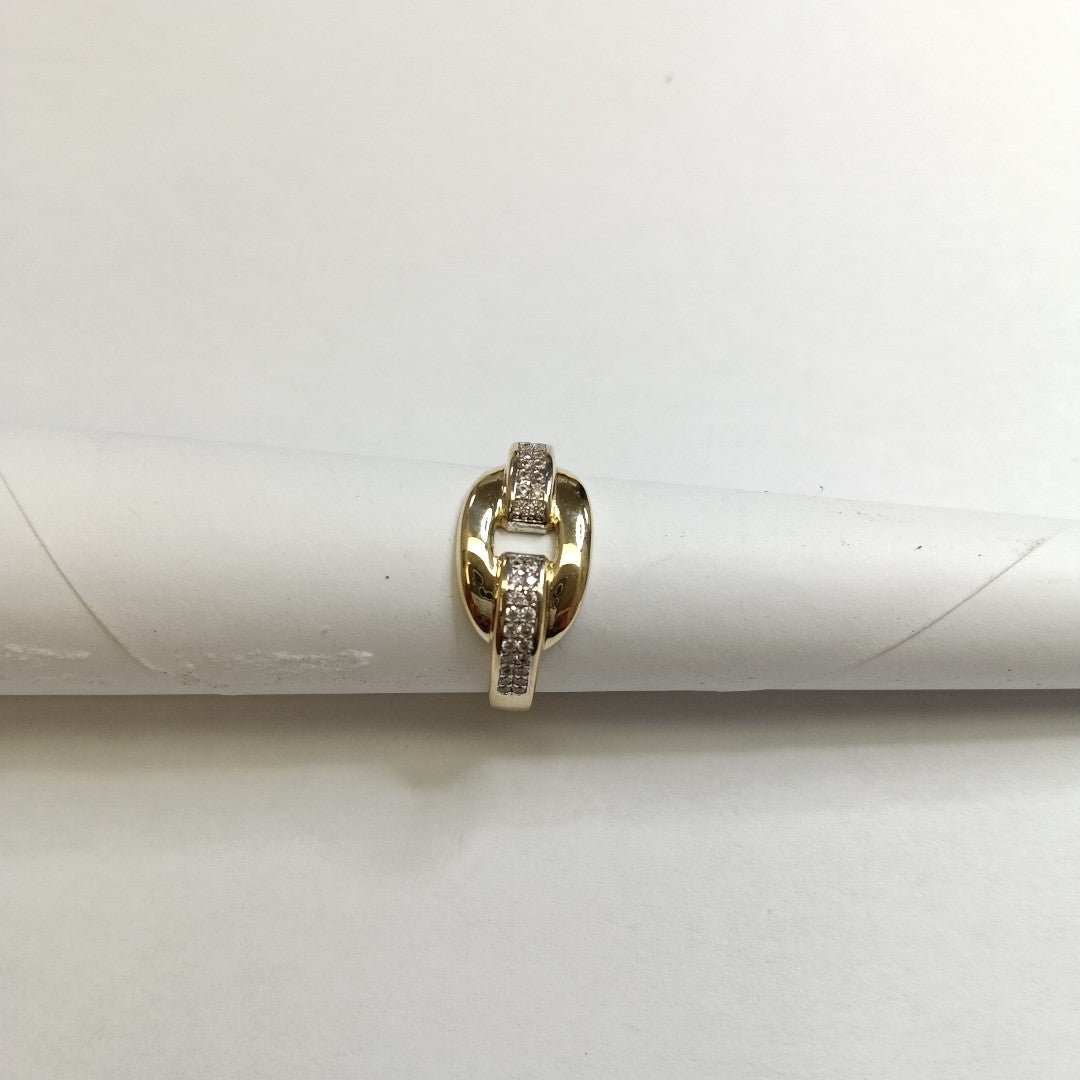 ANILLO ANILLITO C CIRCONIAS 10K 8.5 TALLA 2.7 GR (NUEVO)