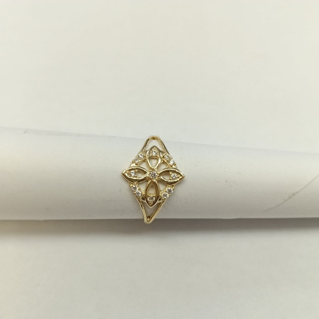 ANILLOS ANILLITO FIG NUDO DE BRUJA CON CIRCONIAS 10K TALLA 7 1.7 GR (NUEVO)